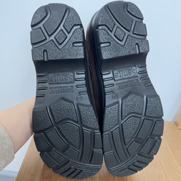 NWOB - SANITA DALTON Antiqued Brown OIL RUBBED LEATHER WORK Clogs Shoes EU 44 - Picture 6 of 10